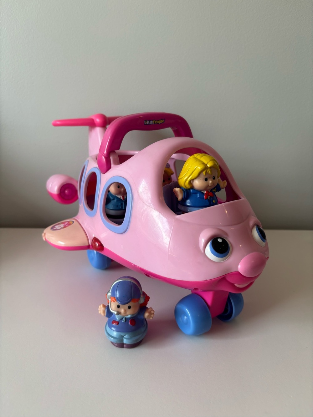Little People- Vintage Pink Airplane with Figures